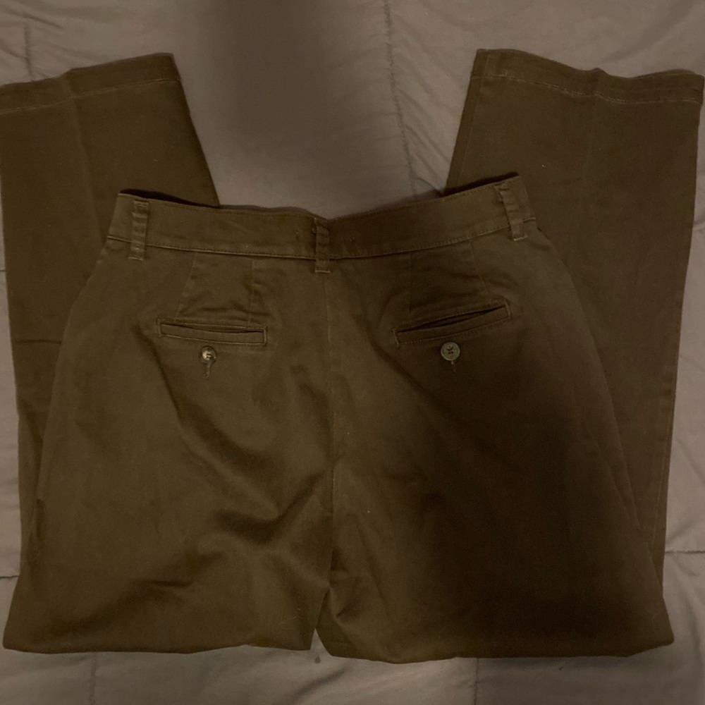 brown straight leg pants